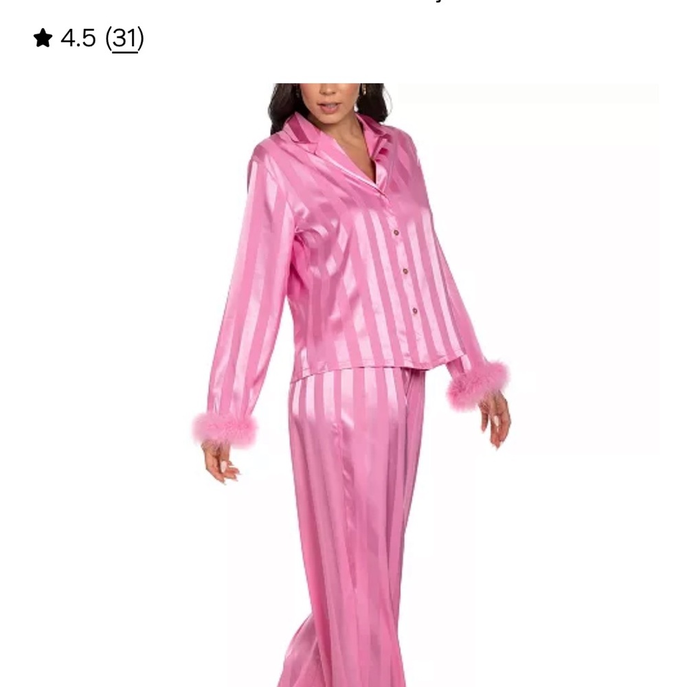 Linea Donatella Pink Satin Pajama Set